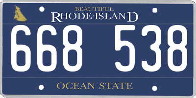 RI license plate 668538