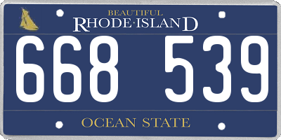 RI license plate 668539