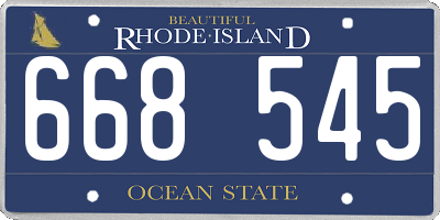 RI license plate 668545