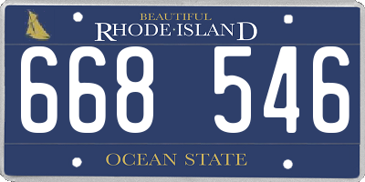 RI license plate 668546
