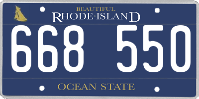 RI license plate 668550