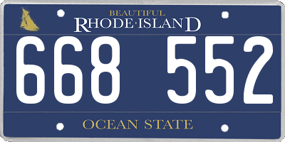 RI license plate 668552