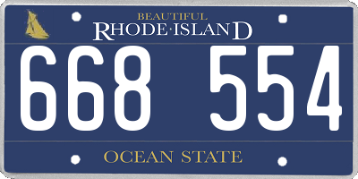 RI license plate 668554