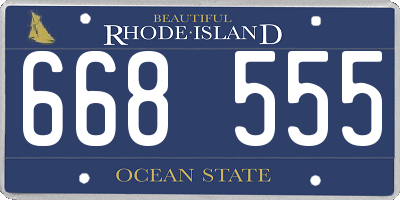 RI license plate 668555