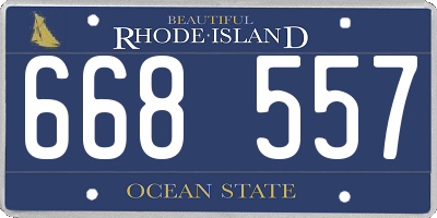 RI license plate 668557