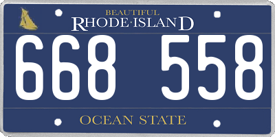RI license plate 668558