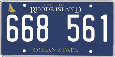 RI license plate 668561