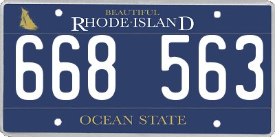 RI license plate 668563