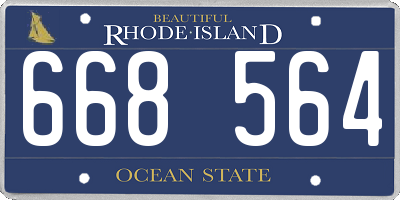 RI license plate 668564