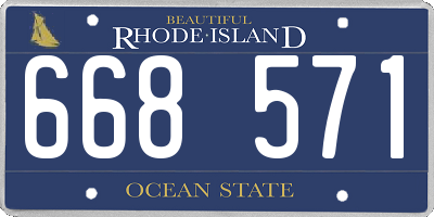 RI license plate 668571