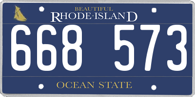 RI license plate 668573