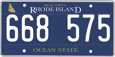 RI license plate 668575