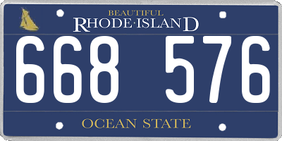 RI license plate 668576