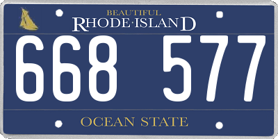 RI license plate 668577