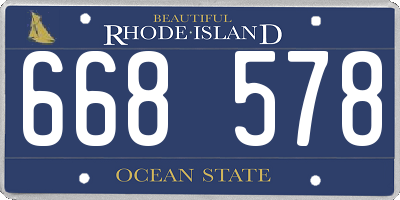 RI license plate 668578