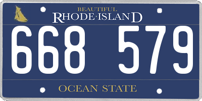 RI license plate 668579