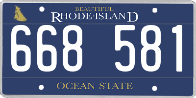 RI license plate 668581