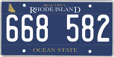 RI license plate 668582