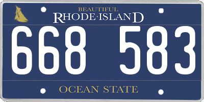 RI license plate 668583