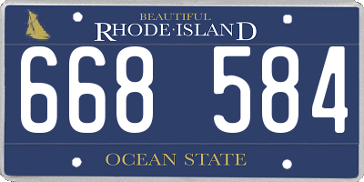 RI license plate 668584
