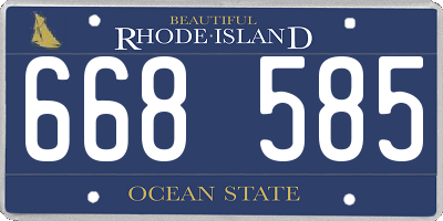 RI license plate 668585