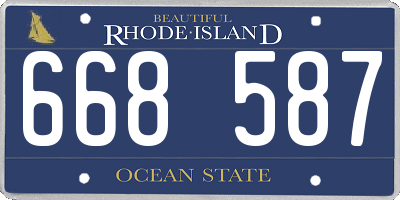 RI license plate 668587