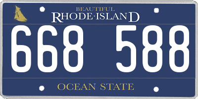 RI license plate 668588