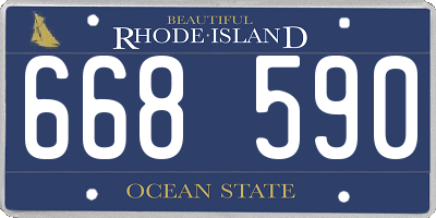 RI license plate 668590