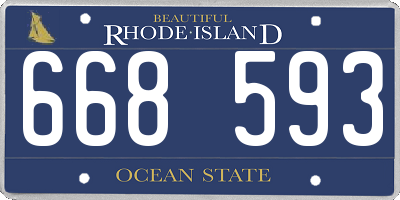 RI license plate 668593