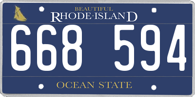 RI license plate 668594