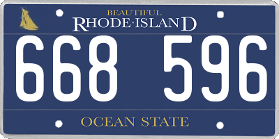 RI license plate 668596