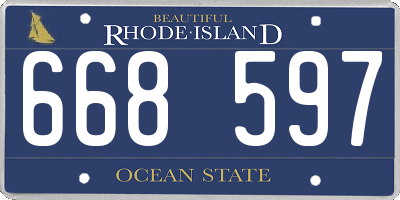 RI license plate 668597