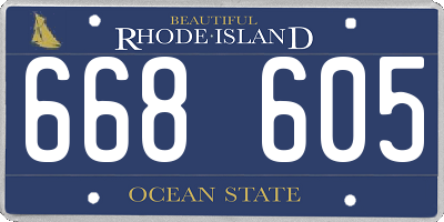 RI license plate 668605