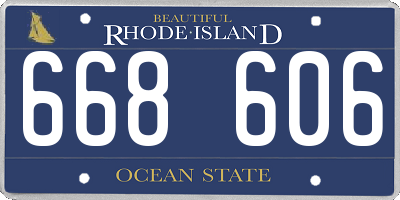 RI license plate 668606