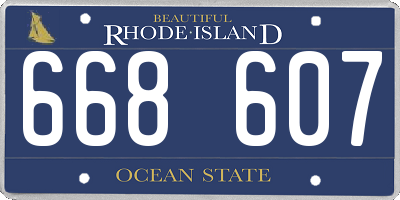 RI license plate 668607