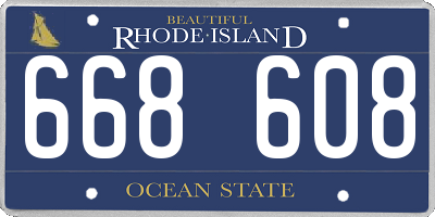 RI license plate 668608