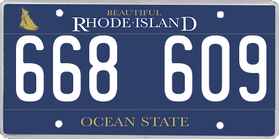 RI license plate 668609