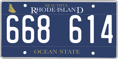 RI license plate 668614