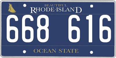 RI license plate 668616