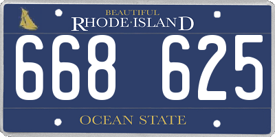 RI license plate 668625