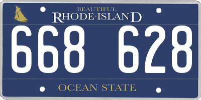 RI license plate 668628