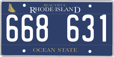 RI license plate 668631