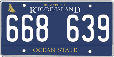 RI license plate 668639