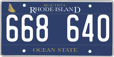 RI license plate 668640