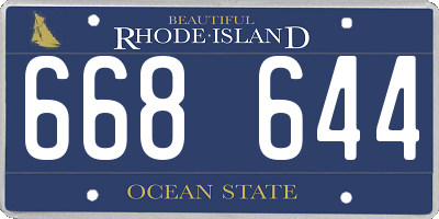 RI license plate 668644