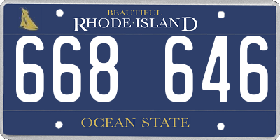 RI license plate 668646