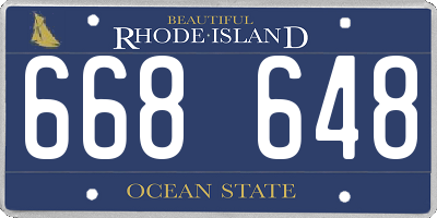 RI license plate 668648
