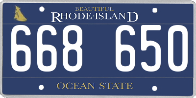 RI license plate 668650