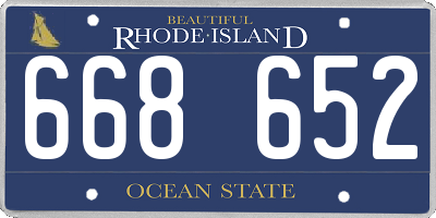 RI license plate 668652