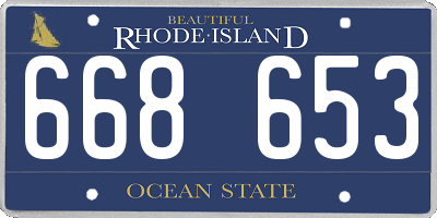 RI license plate 668653